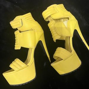 Privileged neon yellow high heels